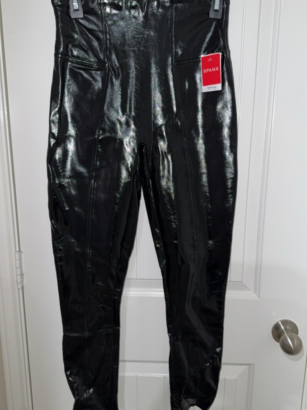 SPANX Faux Patent Leather Leggings - Black
